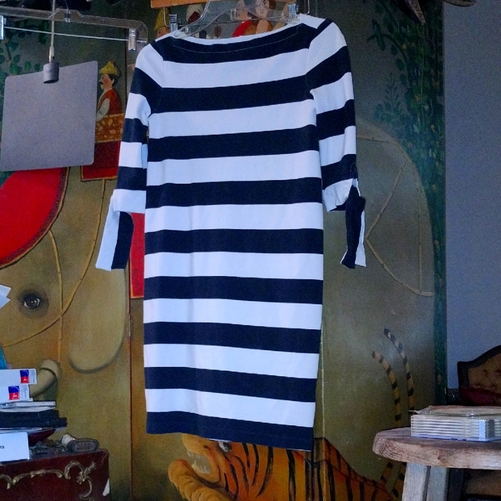 Ralph Lauren Black and White Striped Dress